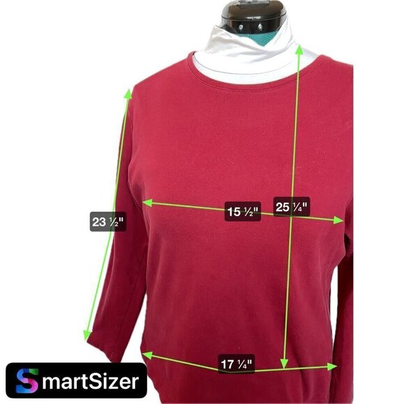 Croft & Barrow Tee Cranberry Women XL Cotton Round neck. Long sleeves - Picture 10 of 10